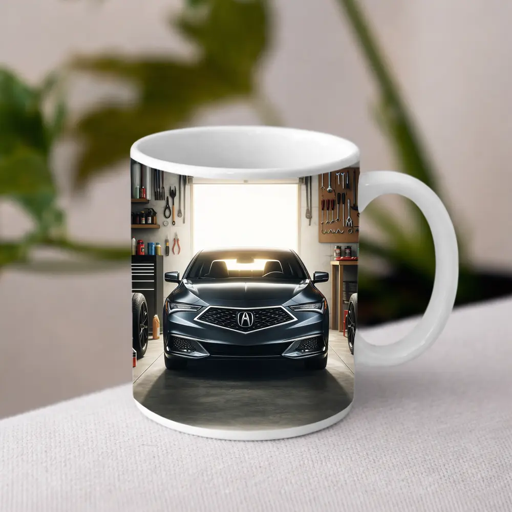 Acura ILX Parked Inside Modern Garage – Mugs