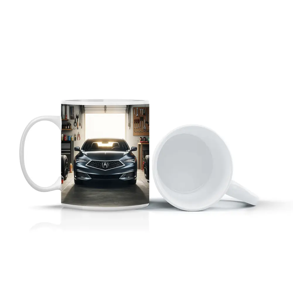 Acura ILX Parked Inside Modern Garage – Mugs