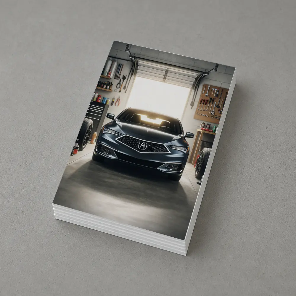 Acura ILX Parked Inside Modern Garage – Postcards