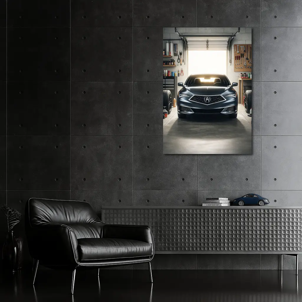 Acura ILX Parked Inside Modern Garage – Wall Art