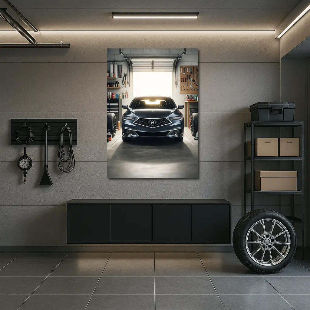 Acura ILX Parked Inside Modern Garage – Wall Art