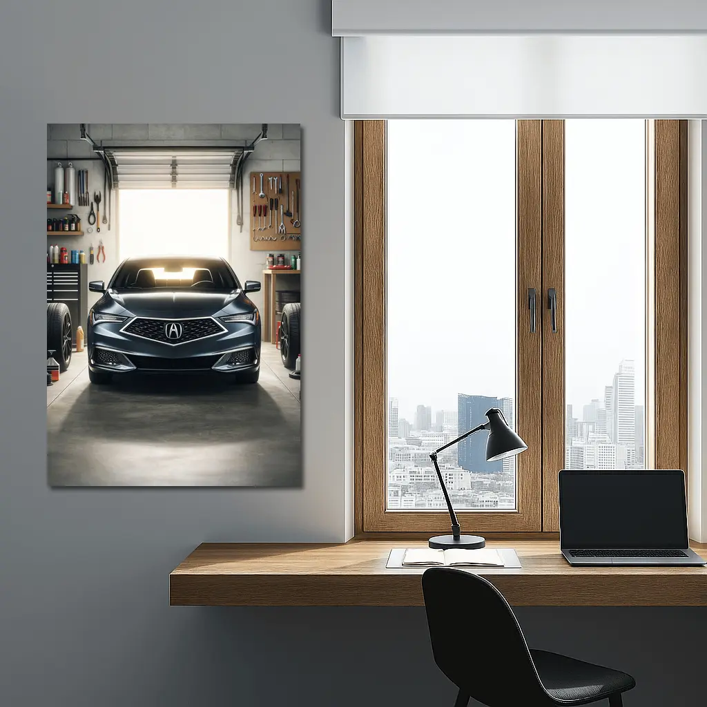 Acura ILX Parked Inside Modern Garage – Wall Art