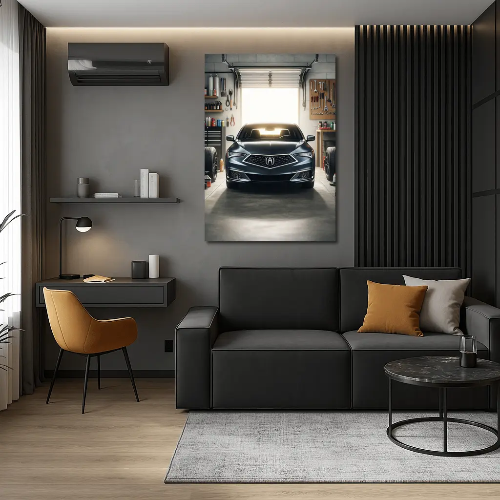 Acura ILX Parked Inside Modern Garage – Wall Art