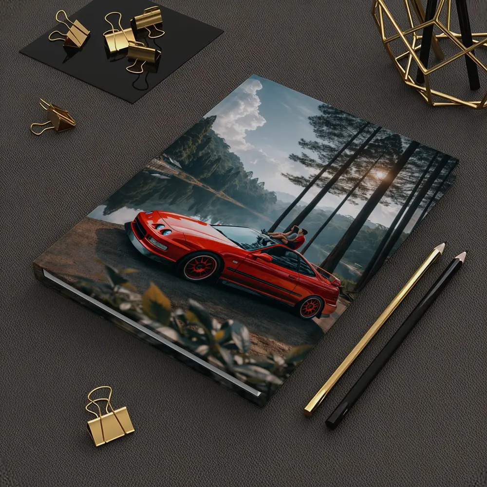 Red Acura Integra Parked by Forest Lake – Notebooks