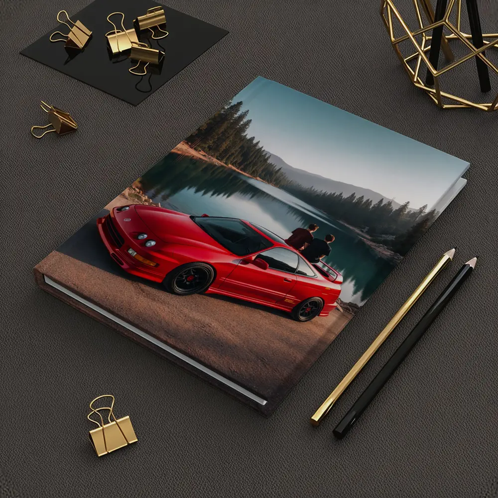 Acura Integra Red Car By Mountain Lake – Notebooks