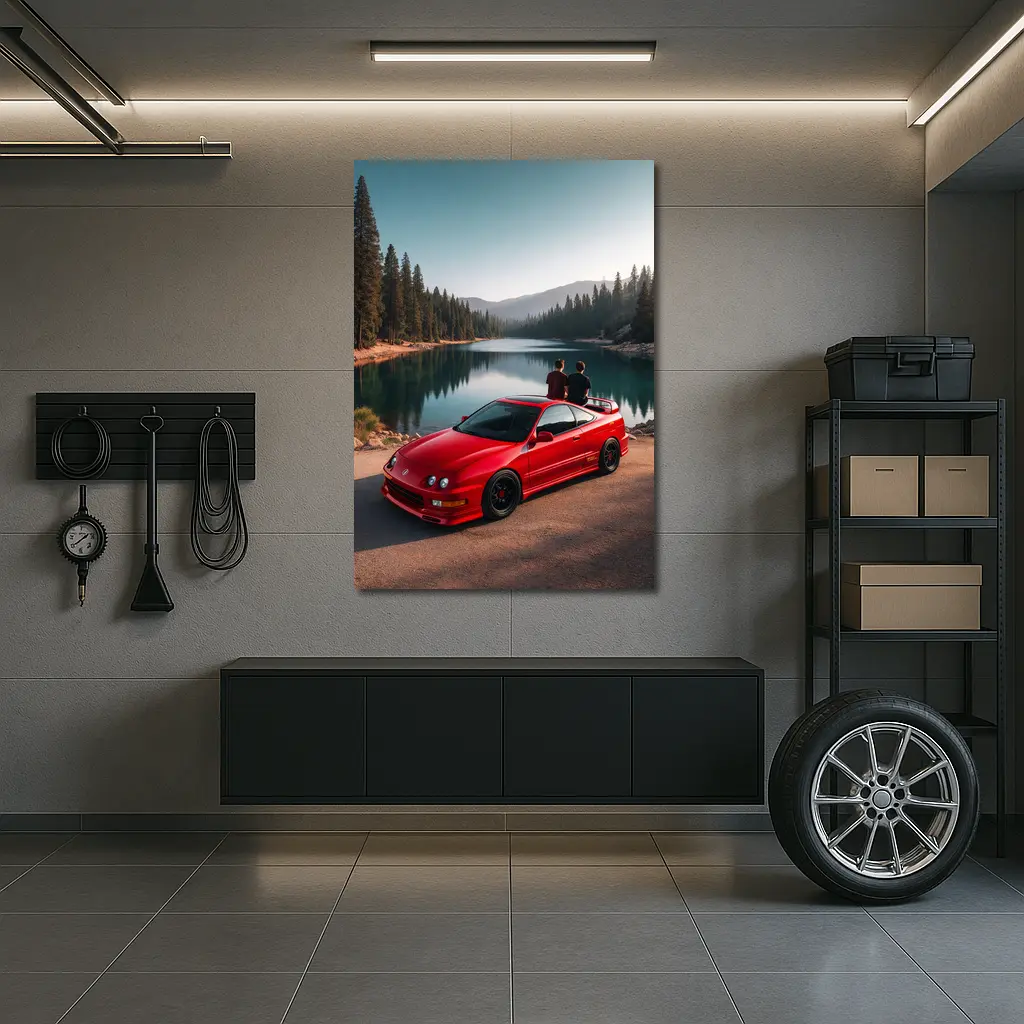 Acura Integra DC5 Red Coupe by Mountain Lake – Wall Art