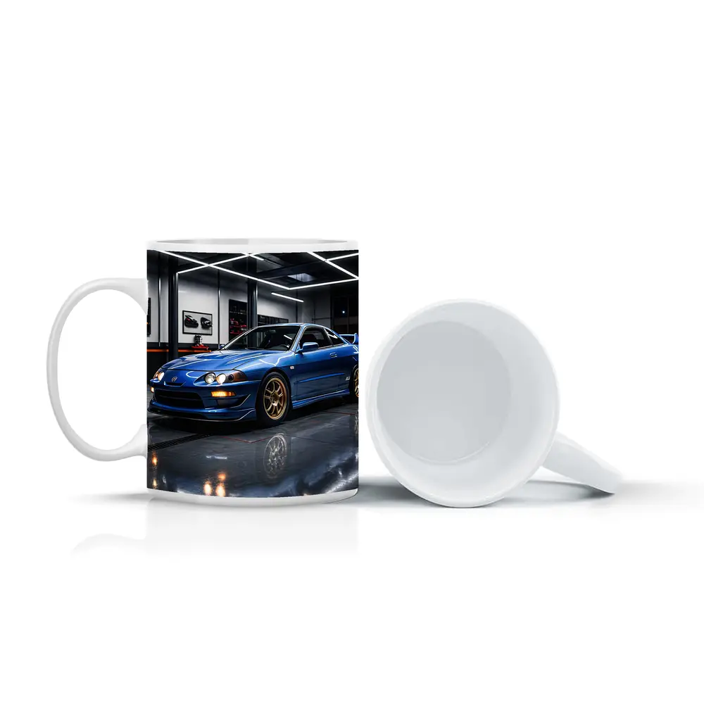 Acura Integra Blue Coupe in Garage – Mugs