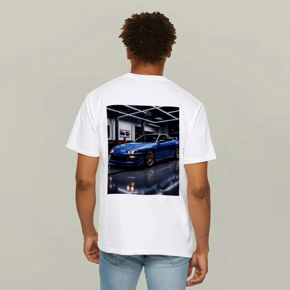 Acura Integra Blue Coupe in Garage – T-Shirts