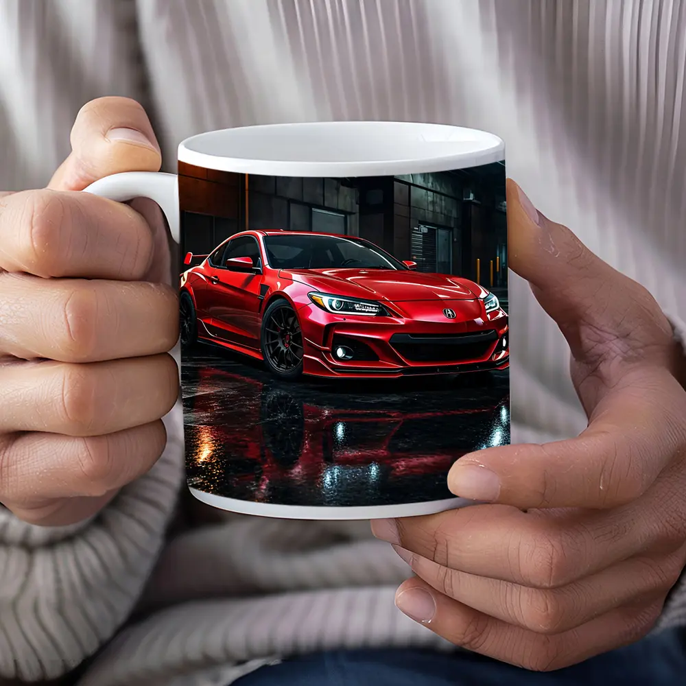 Acura Integra Red Sports Car Rainy Garage – Mugs