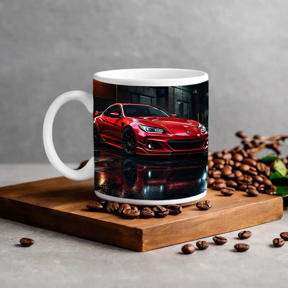 Acura Integra Red Sports Car Rainy Garage – Mugs