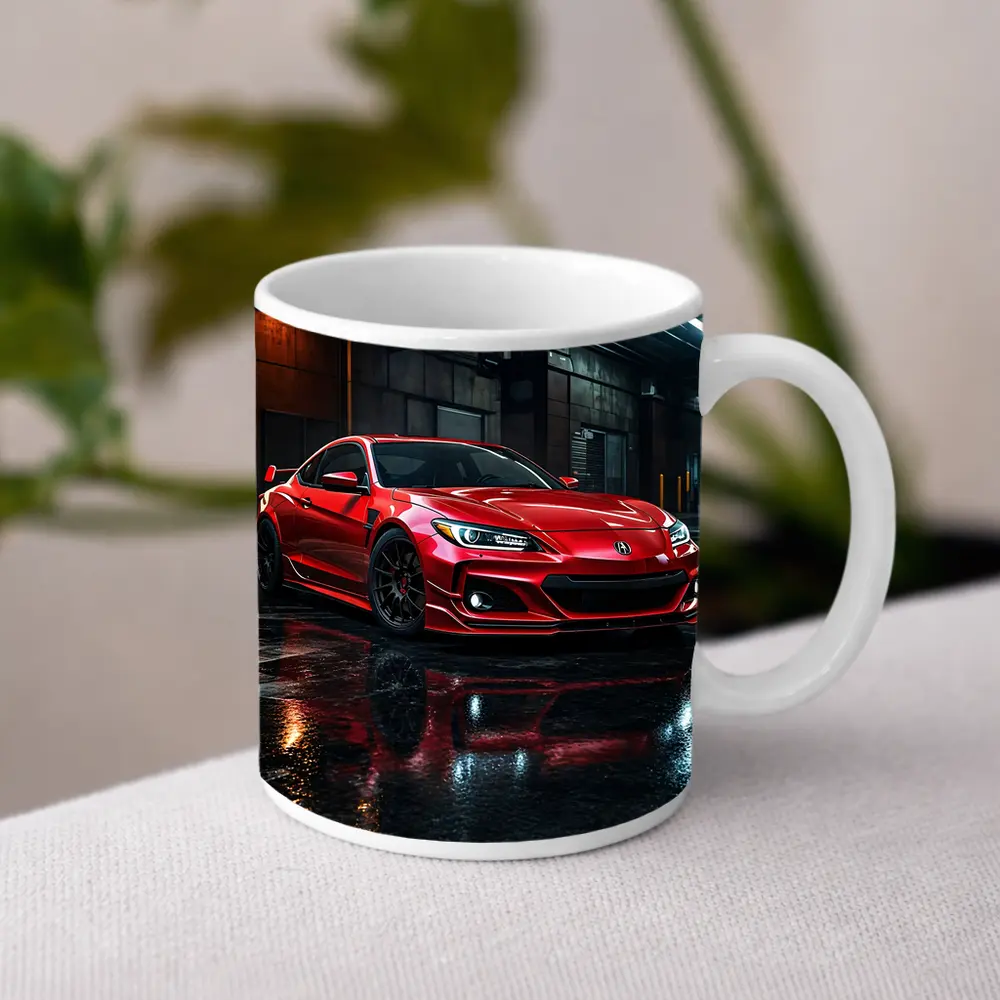 Acura Integra Red Sports Car Rainy Garage – Mugs