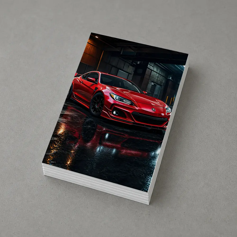 Acura Integra Red Sports Car Rainy Garage – Postcards