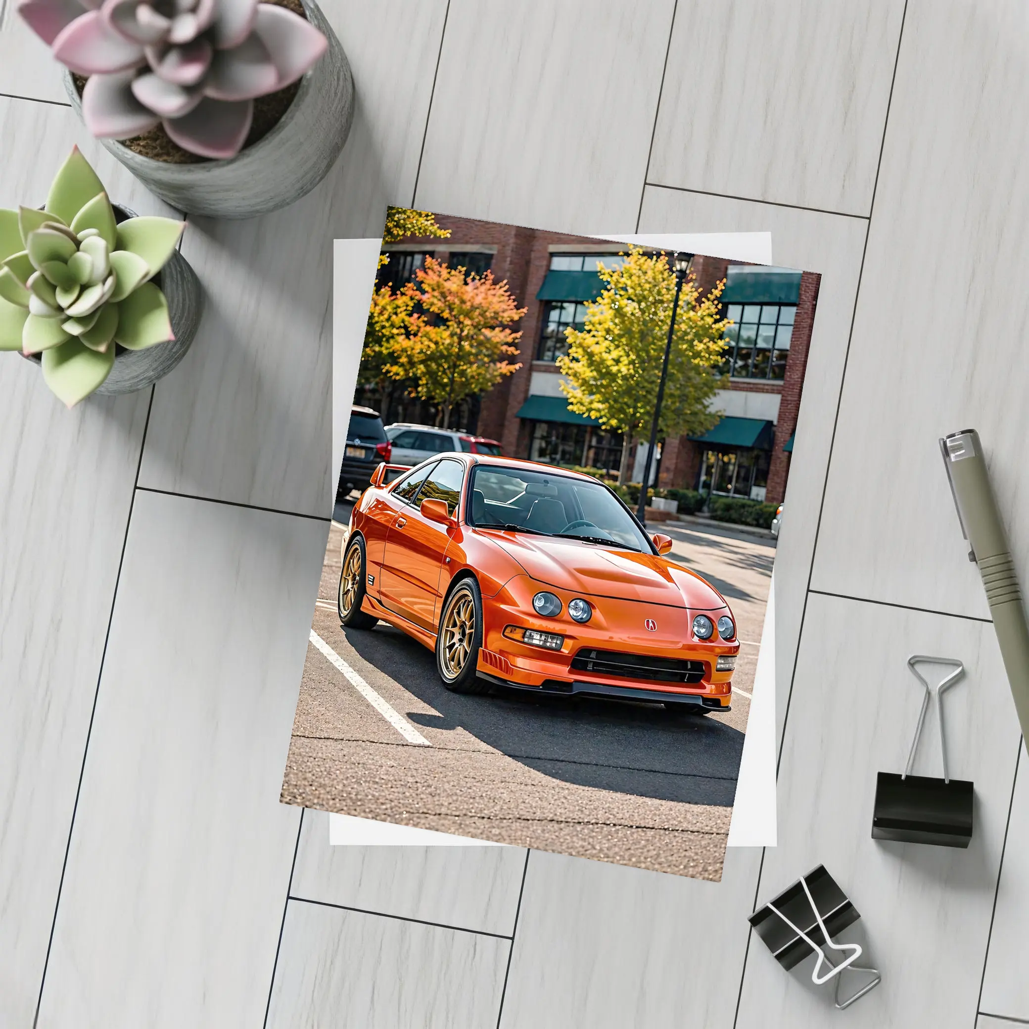 Acura Integra Type R Orange Parking Lot – Postcards