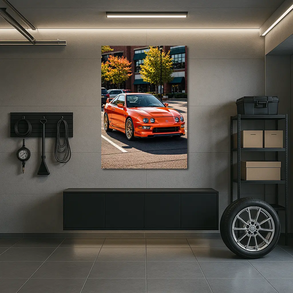 Acura Integra Type R Orange Parking Lot – Wall Art