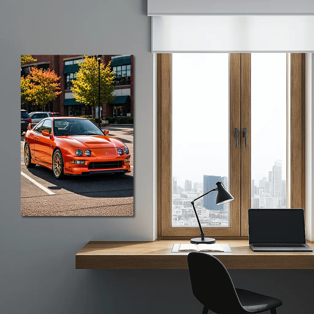 Acura Integra Type R Orange Parking Lot – Wall Art