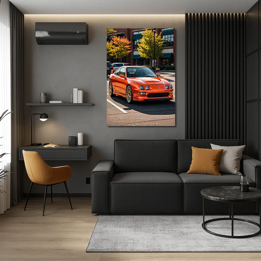 Acura Integra Type R Orange Parking Lot – Wall Art