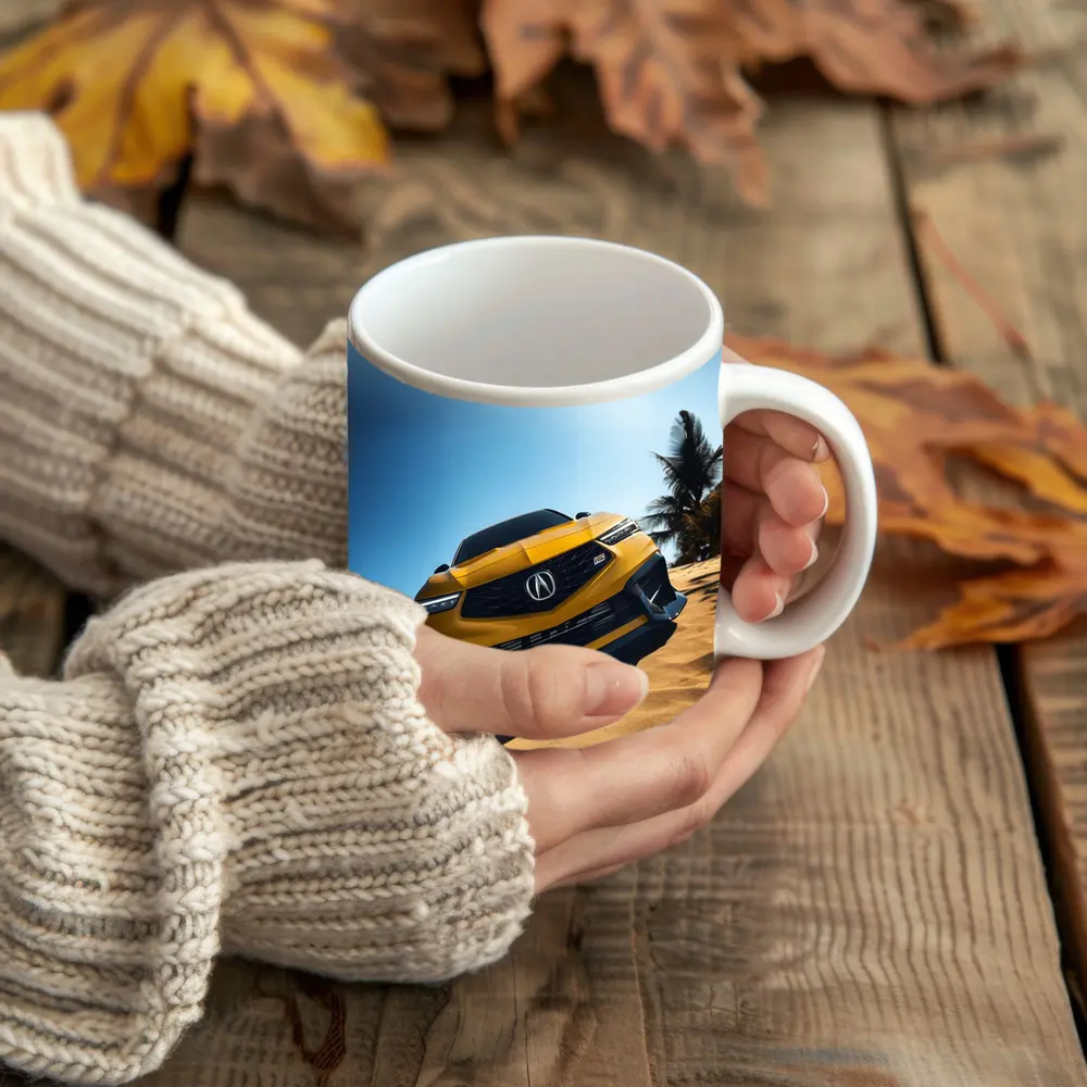 Acura Integra Type S Yellow Beach Scene – Mugs