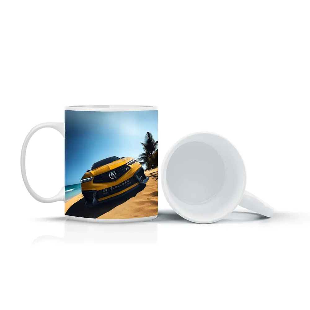 Acura Integra Type S Yellow Beach Scene – Mugs