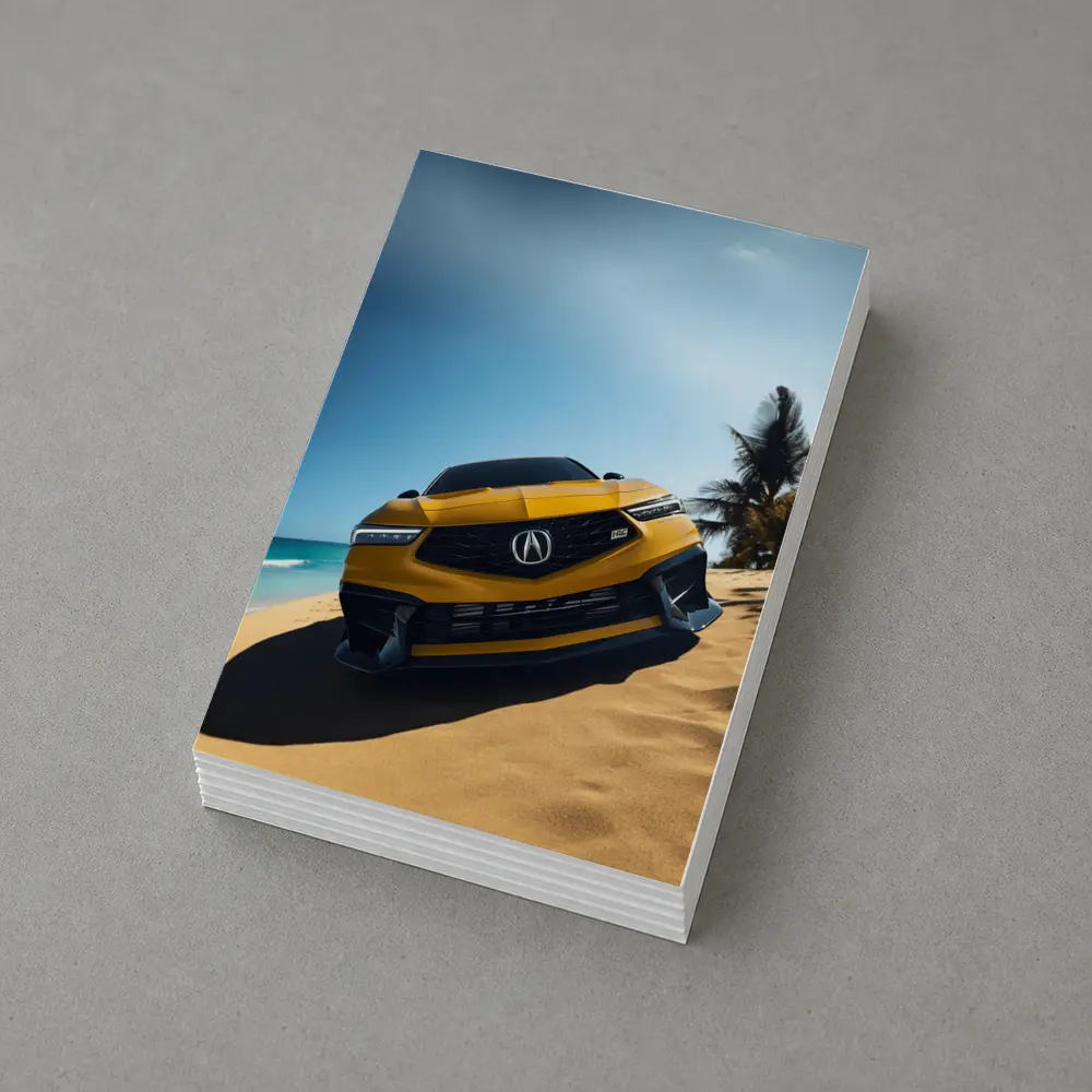 Acura Integra Type S Yellow Beach Scene – Postcards