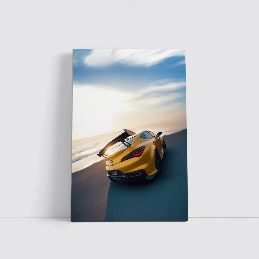 Acura Integra Type S Yellow Beach Sunset – Wall Art