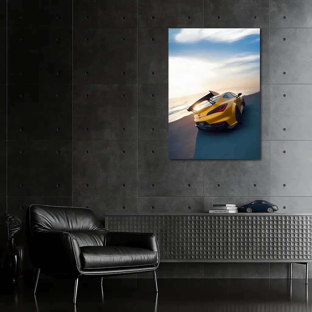 Acura Integra Type S Yellow Beach Sunset – Wall Art