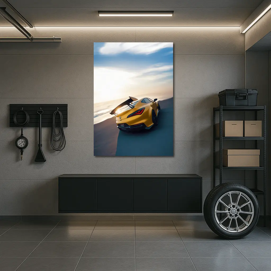 Acura Integra Type S Yellow Beach Sunset – Wall Art