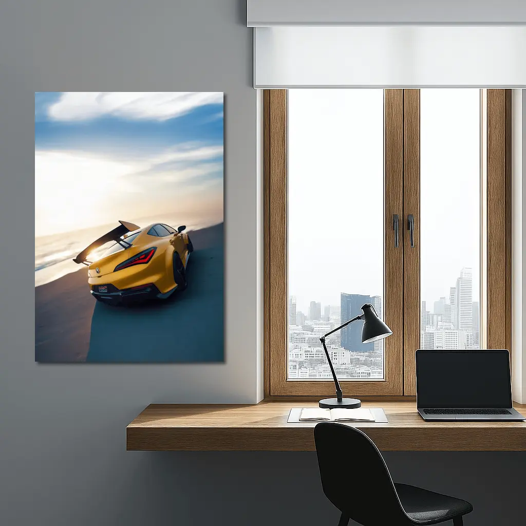 Acura Integra Type S Yellow Beach Sunset – Wall Art