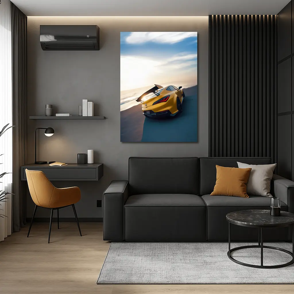 Acura Integra Type S Yellow Beach Sunset – Wall Art