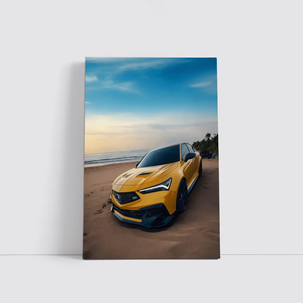 Acura Integra Type S Yellow Beach Shore – Wall Art