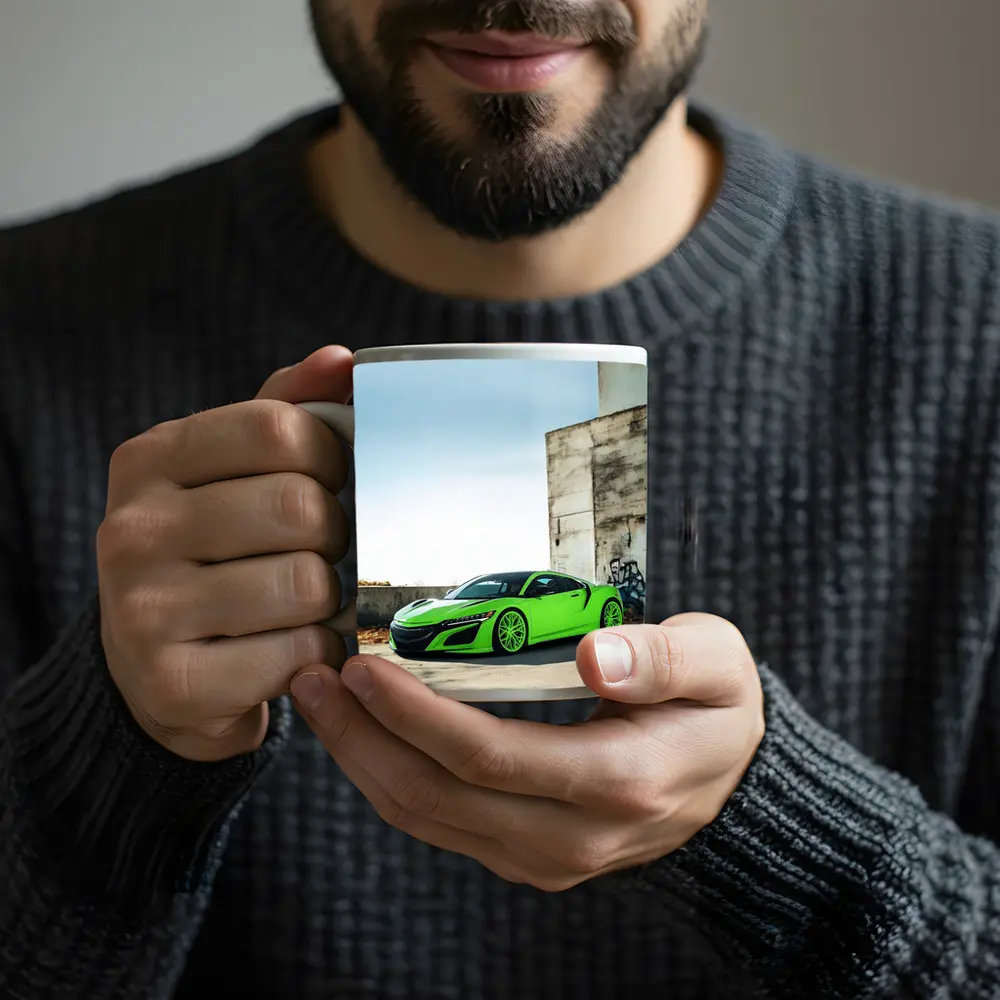 Acura NSX Green Supercar Urban Concrete Setting – Mugs