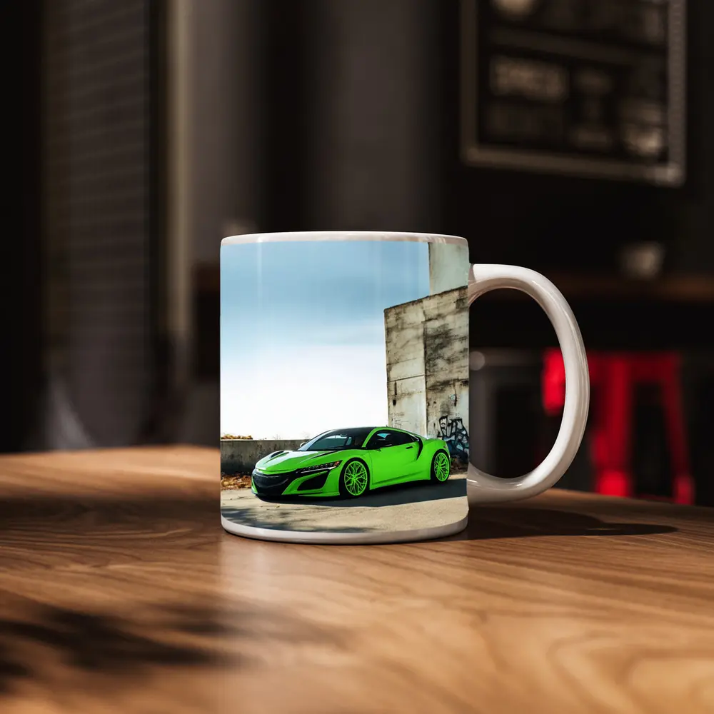 Acura NSX Green Supercar Urban Concrete Setting – Mugs
