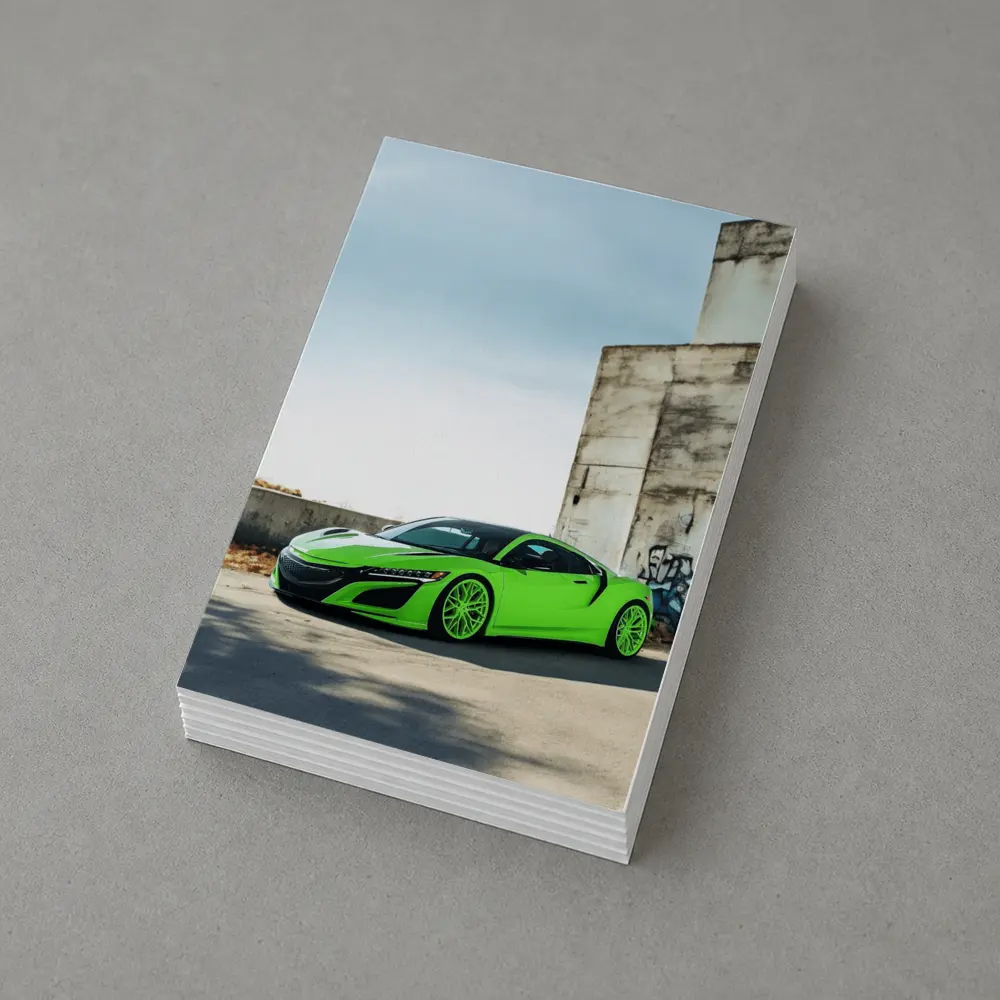 Acura NSX Green Supercar Urban Concrete Setting – Postcards