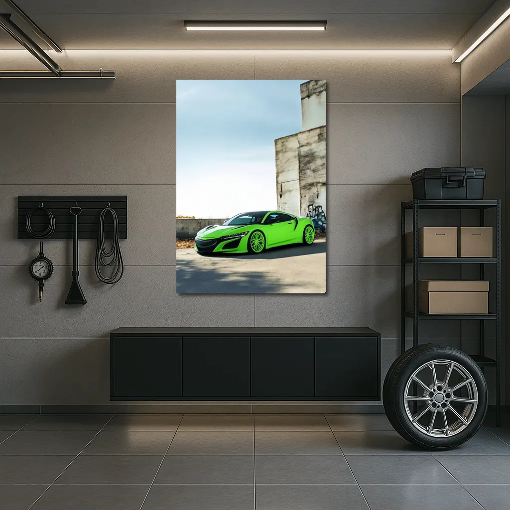 Acura NSX Green Supercar Urban Concrete Setting – Wall Art