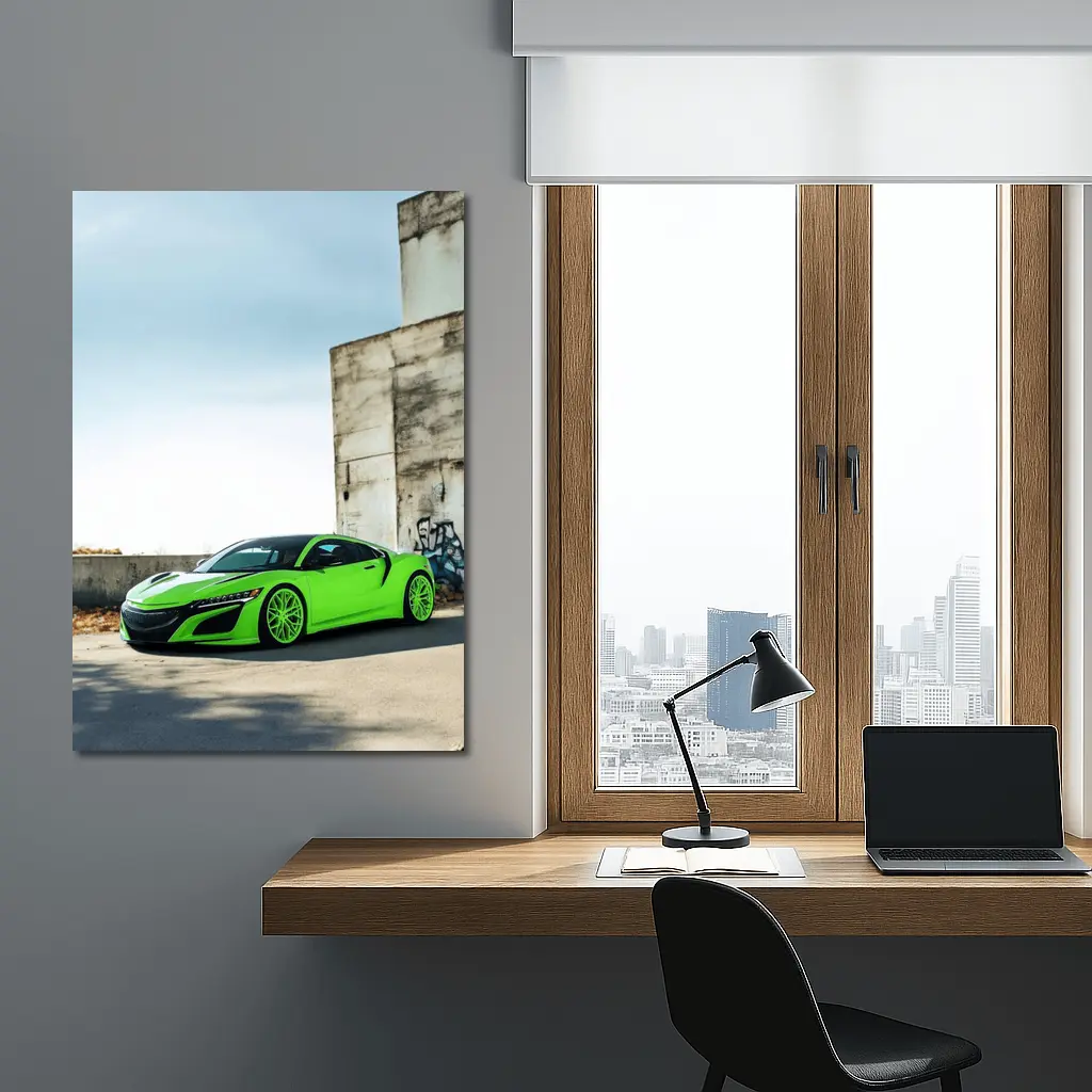 Acura NSX Green Supercar Urban Concrete Setting – Wall Art