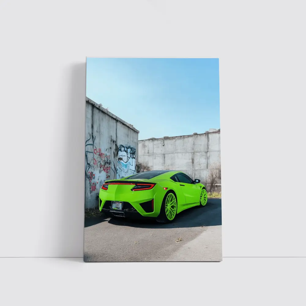 Acura NSX Green Supercar Concrete Wall – Wall Art