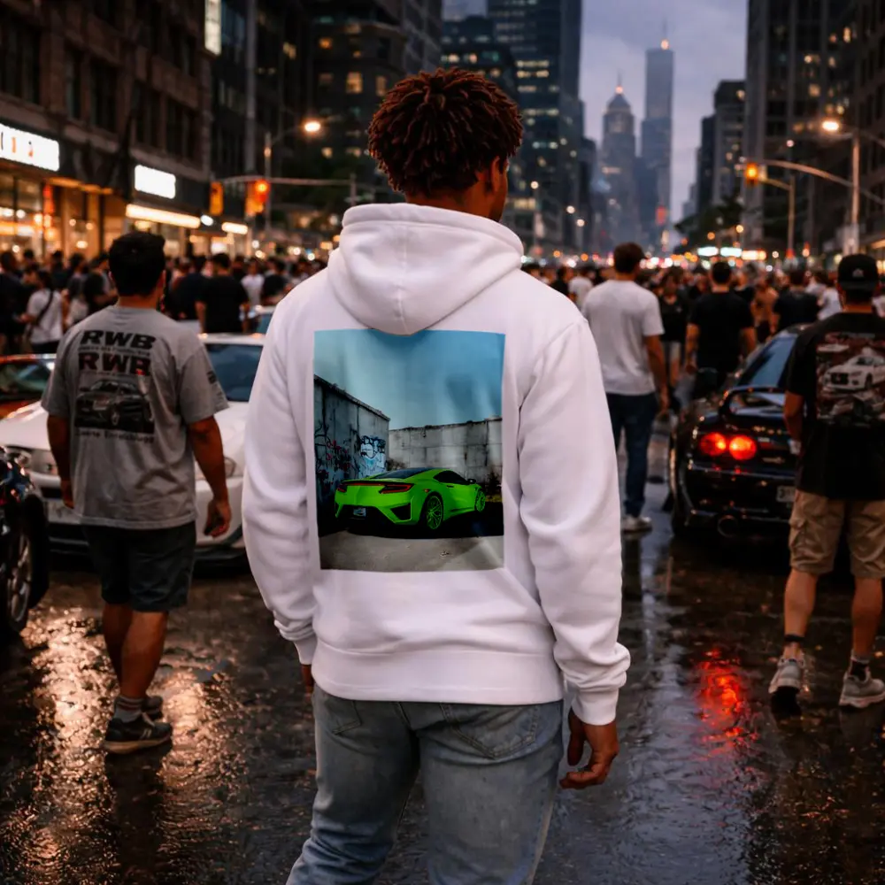 Acura NSX Green Supercar Concrete Wall – Hoodies