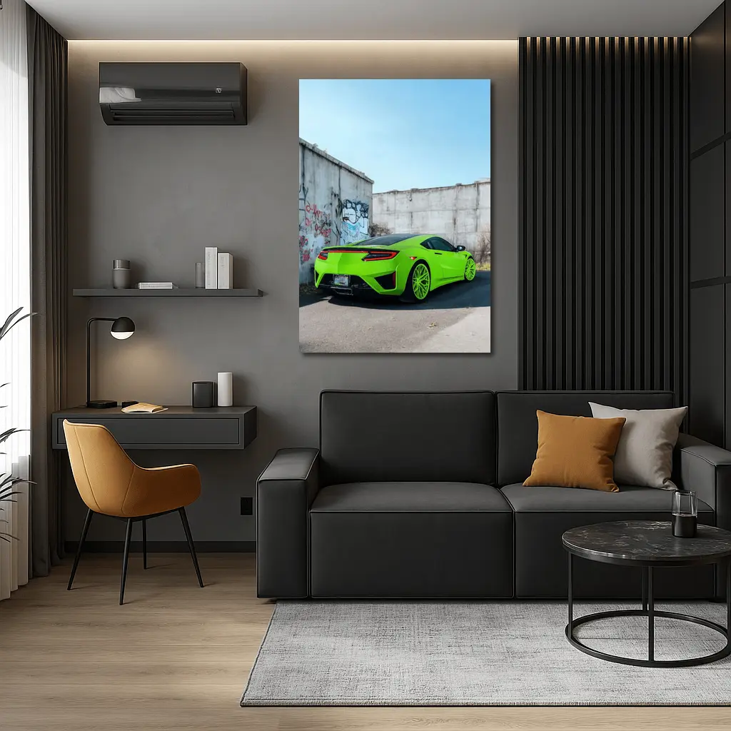 Acura NSX Green Supercar Concrete Wall – Wall Art