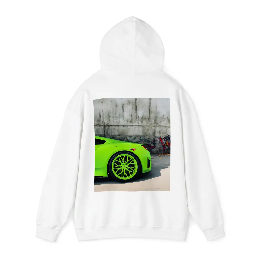 Acura NSX Lime Green Against Concrete Wall – Hoodies