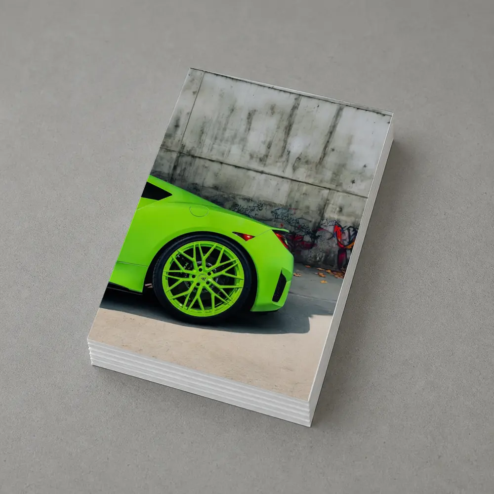 Acura NSX Lime Green Against Concrete Wall – Postcards