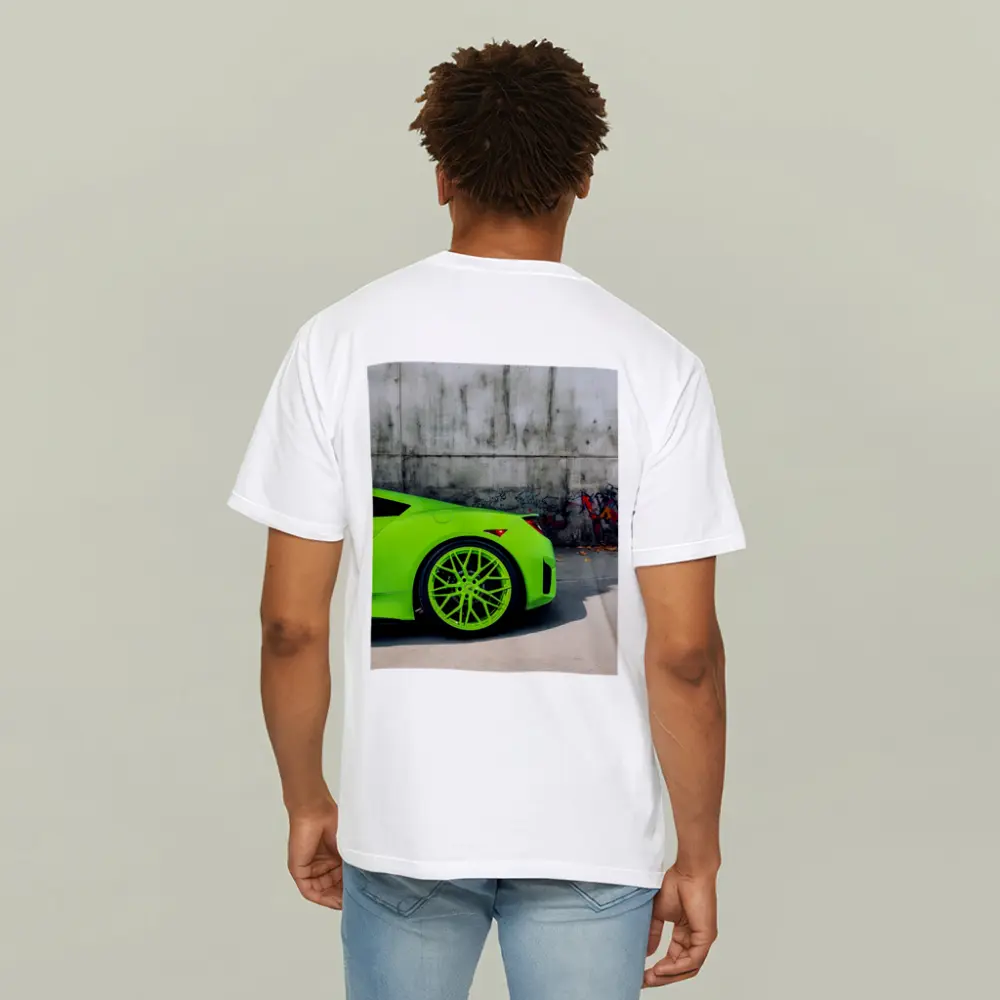 Acura NSX Lime Green Against Concrete Wall – T-Shirts