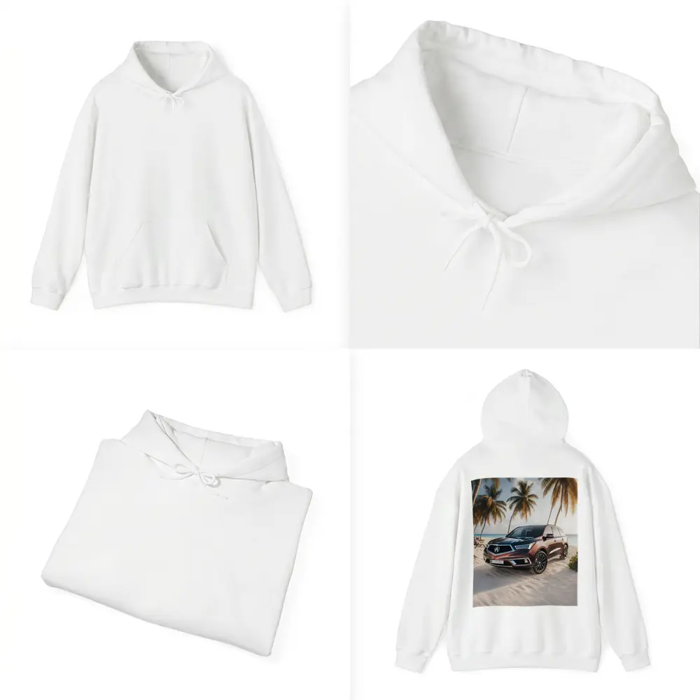 Acura MDX Parked on Sandy Tropical Beach – Hoodies