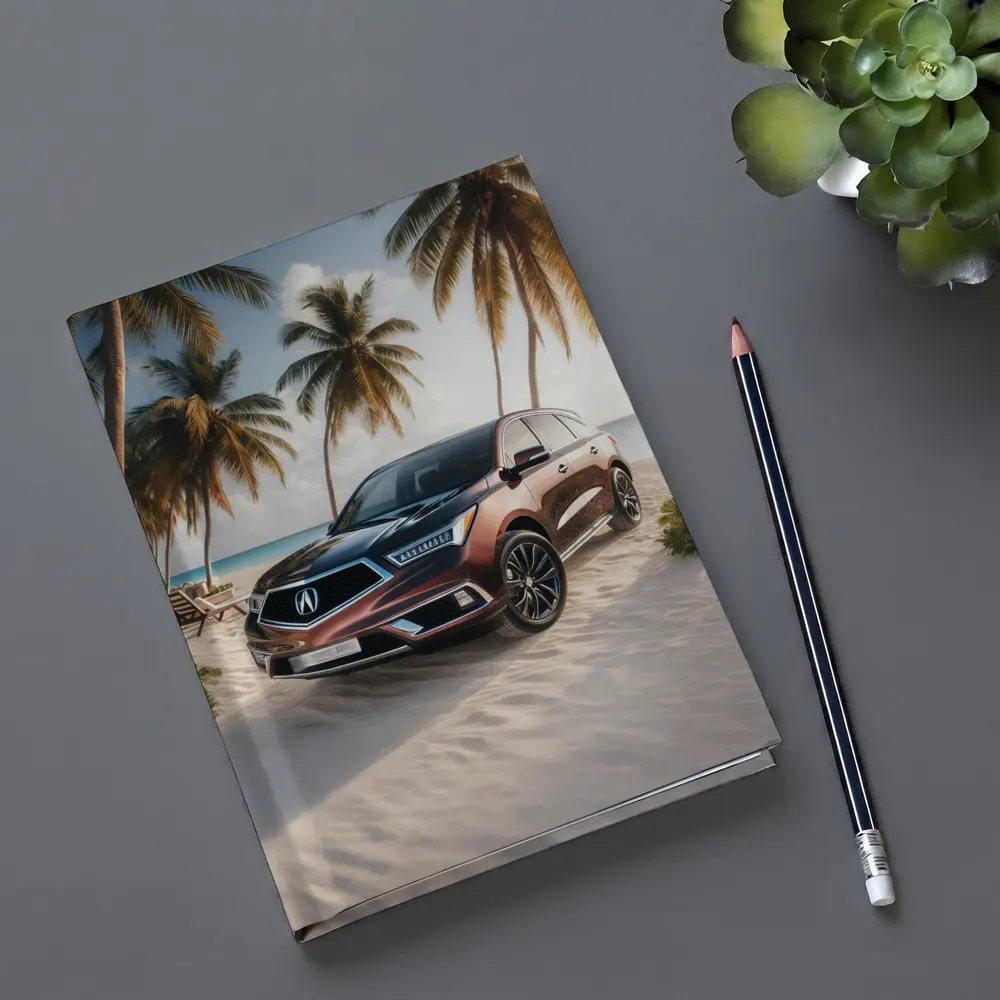 Acura MDX Parked on Sandy Tropical Beach – Notebooks