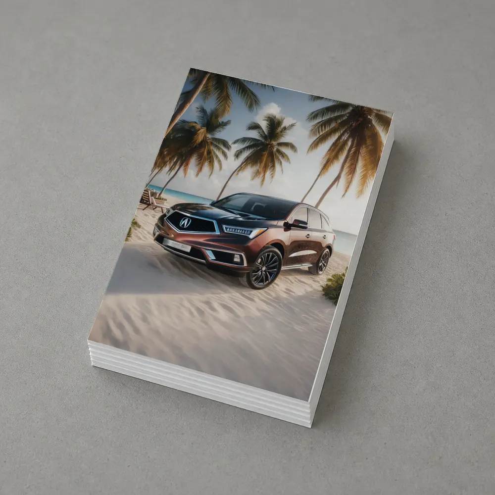 Acura MDX Parked on Sandy Tropical Beach – Postcards