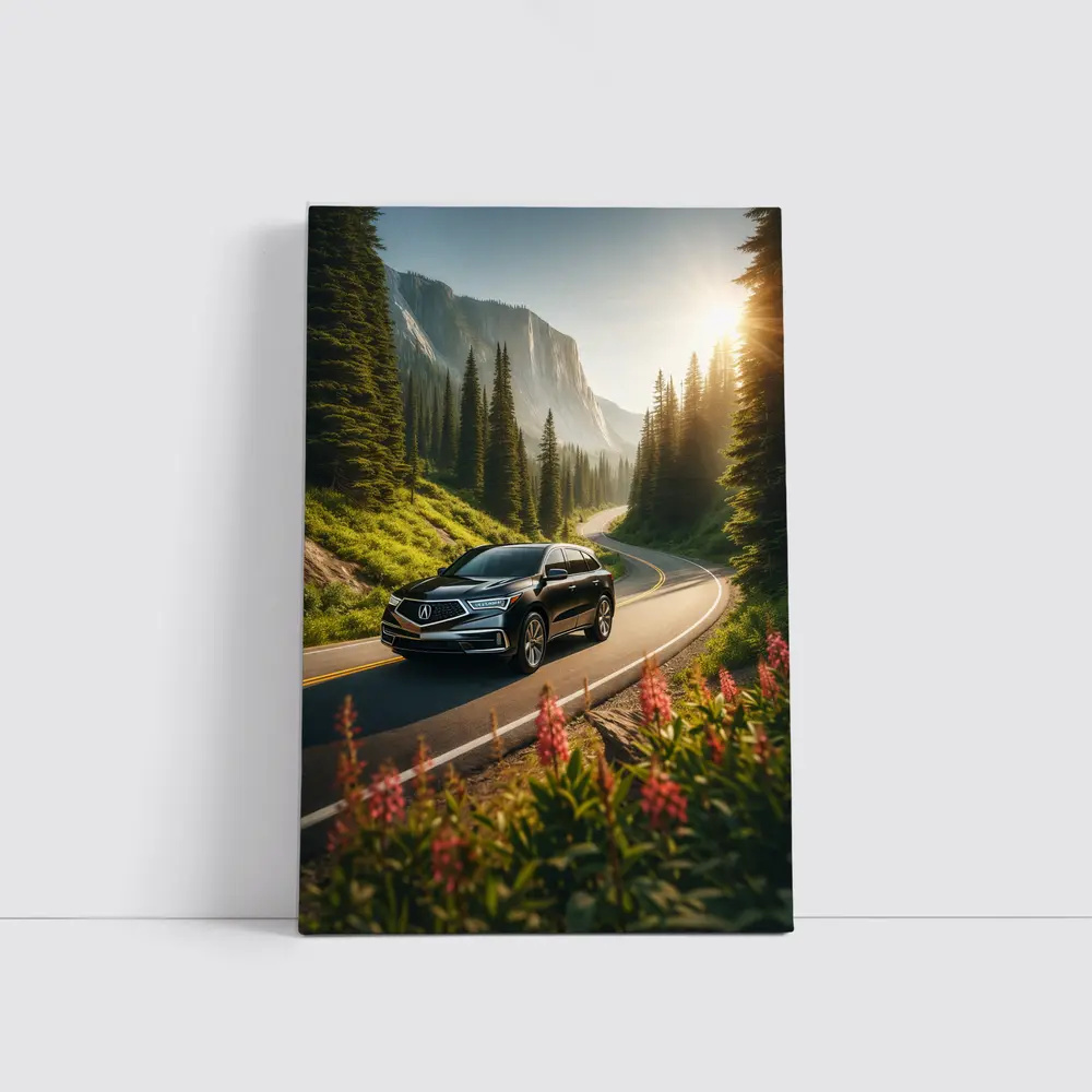 Acura MDX on Scenic Mountain Forest Road – Wall Art