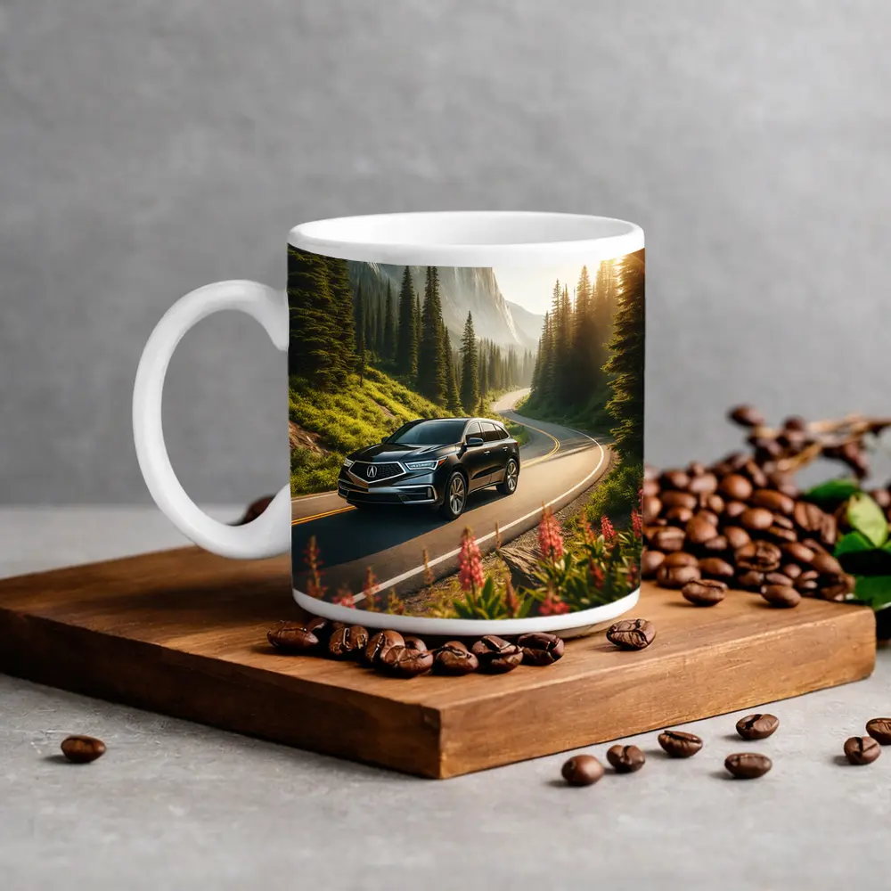 Acura MDX on Scenic Mountain Forest Road – Mugs