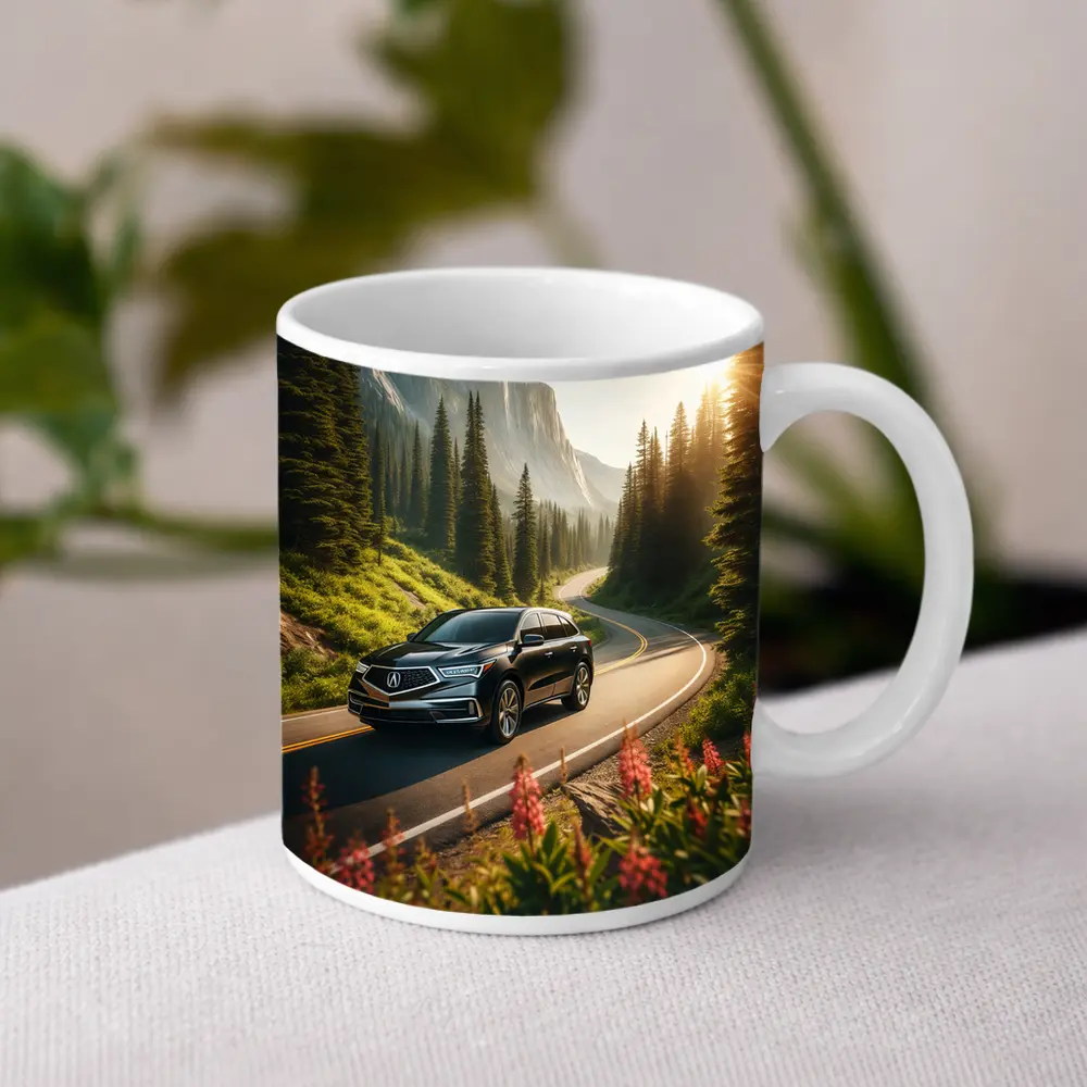 Acura MDX on Scenic Mountain Forest Road – Mugs