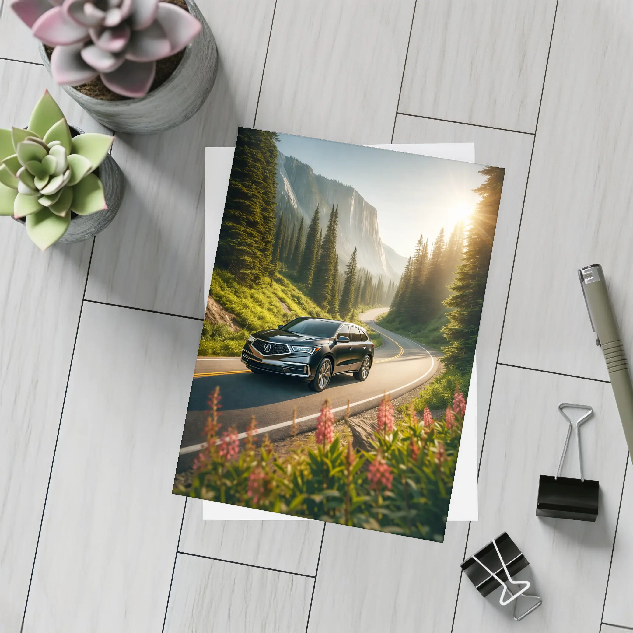 Acura MDX on Scenic Mountain Forest Road – Postcards