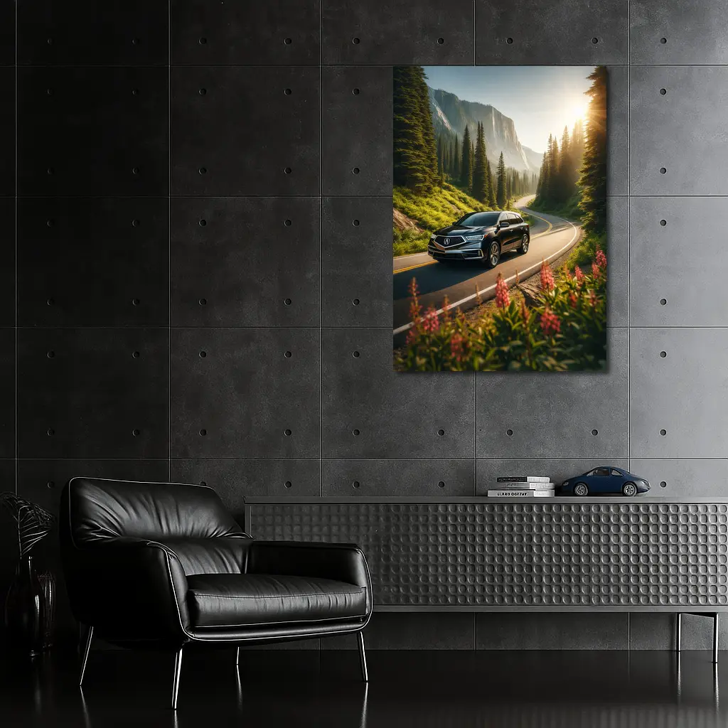 Acura MDX on Scenic Mountain Forest Road – Wall Art