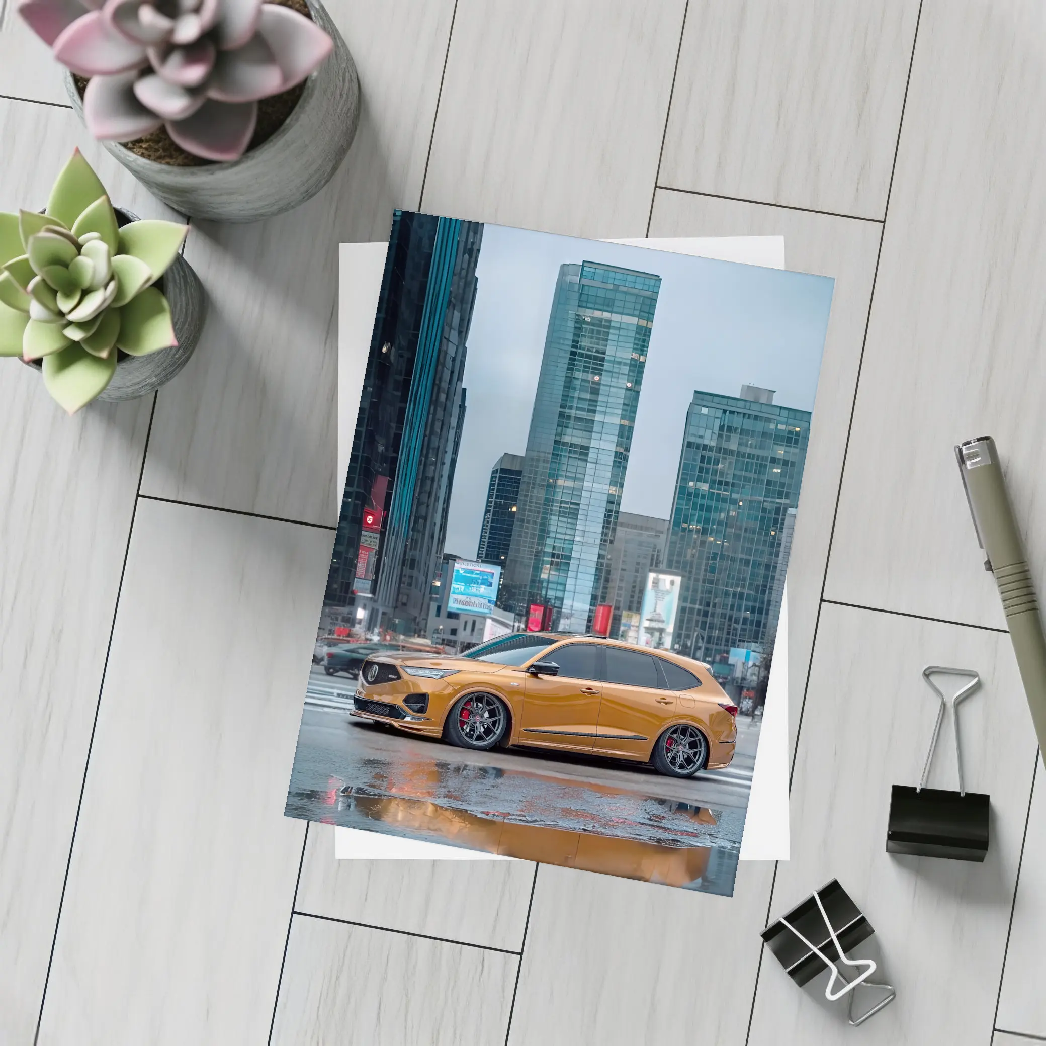 Acura MDX Stance City Rainy Street – Postcards