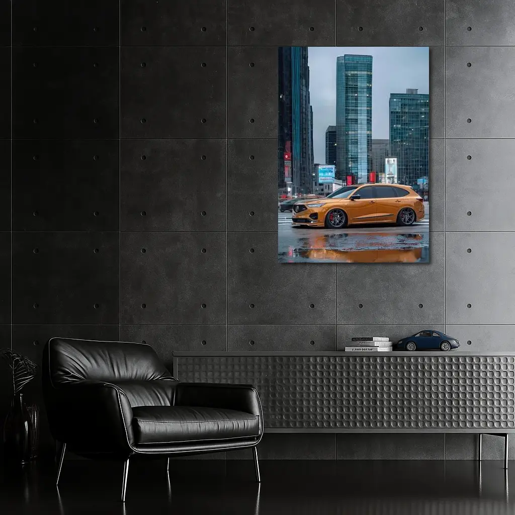 Acura MDX Stance City Rainy Street – Wall Art